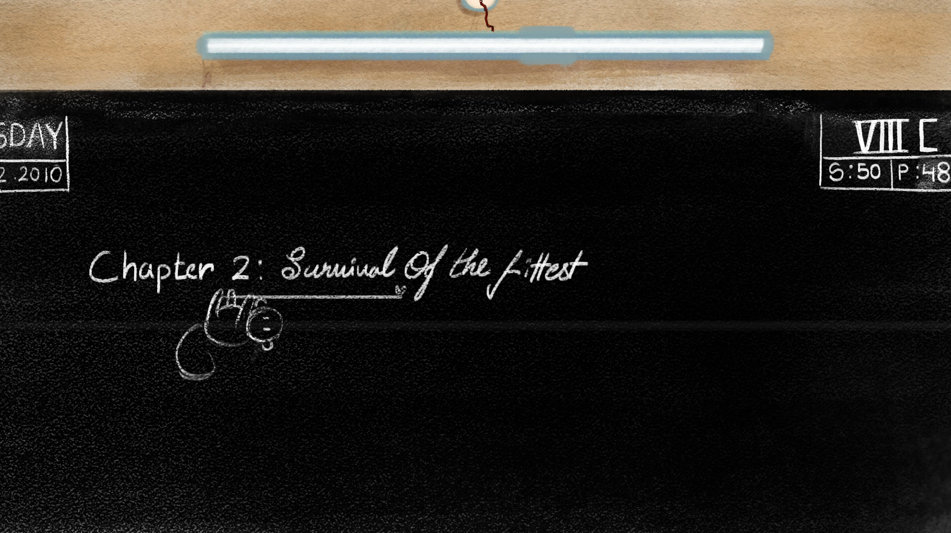 Chalk to Weapon Transformation Scene