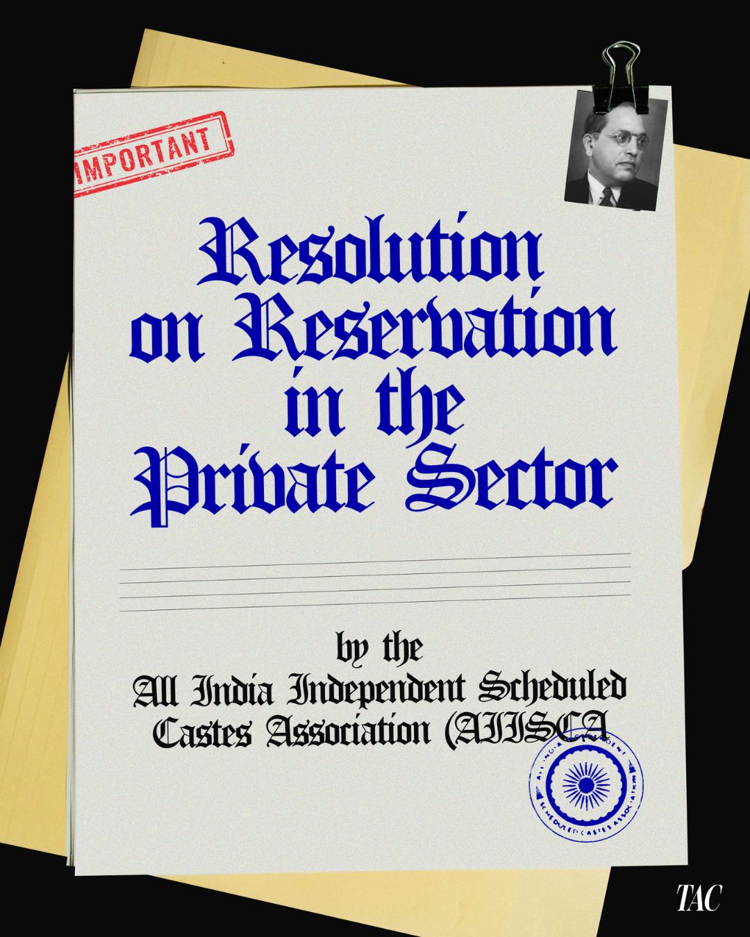 Resolution on Reservation in the Private Sector by the All India Independent Scheduled Castes Association (AIISCA)